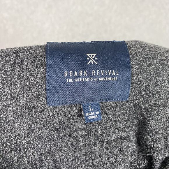 Roark Shirt Mens L Grey Long Sleeve Henley - Picture 7 of 7